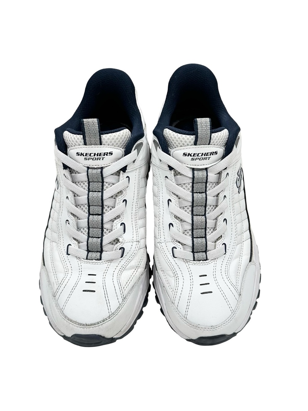 Skechers Sport Slip-Ins White Navy Chunky Sneakers Size 9.5 Wide Fit